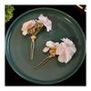 Cherry Blossom Hair Accessory Set (2 Pieces) - Artificial Flowers, U-Pins, Kanzashi, Comb, Elegant for Yukata, Japanese Traditional Wear, Princess