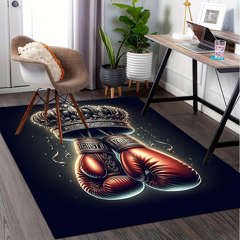 Royal Boxing Gloves Chair Mat Office Carpet with Crown Design, Luxury Gift for Home Decor, Suitable for Bedroom, Living Room, and Various Rooms