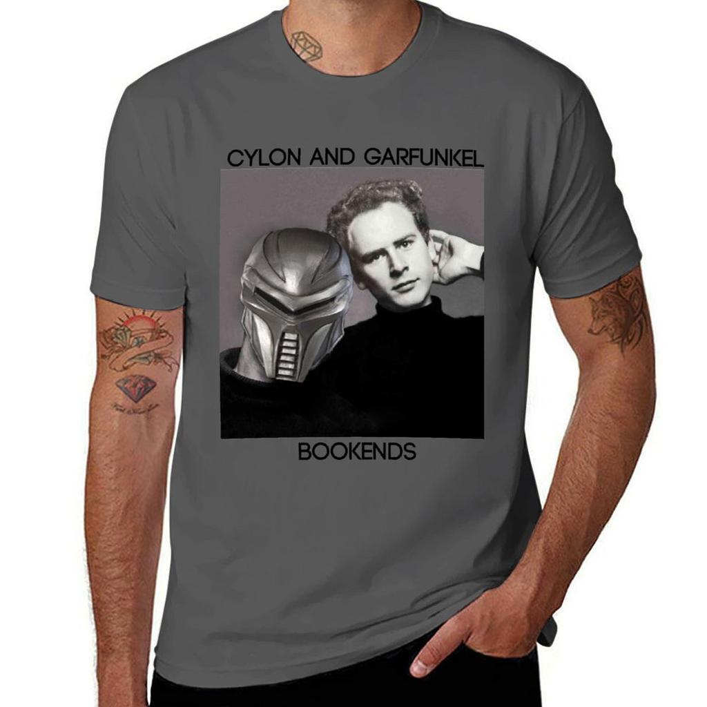 Cylon And Garfunkel T-shirt Man T Shirts Graphic T Shirt For Man Cotton Tshirt 100% T-shirt