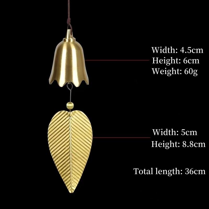 Pure Copper Wind Chime Pendants,Japanese Copper Wind Chime Door Decorations,Creative Home Balcony Feng Shui Bells,Car Pendants