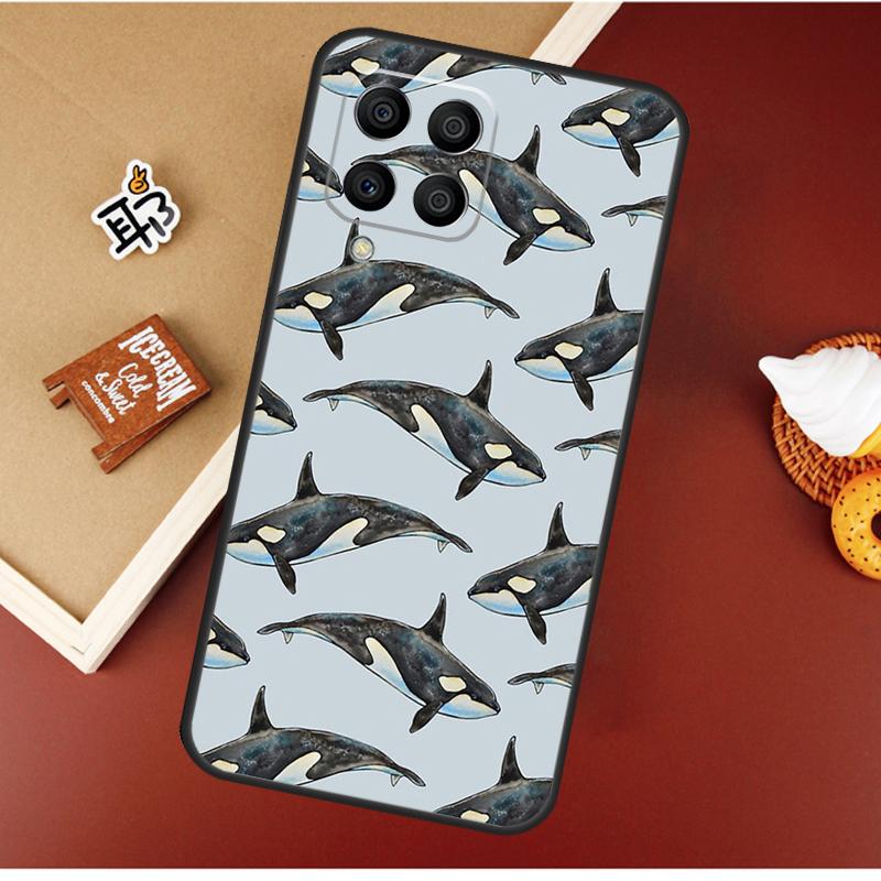 Blue Ocean Whales Pattern Case For Samsung Galaxy M21 M20 M23 M31 M11 M54 M14 M34 M13 M52 M32 M12 M16 M36 M56 M15 M55