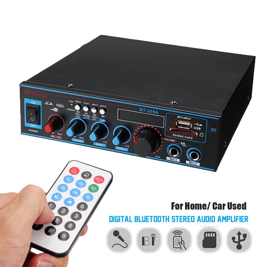 Buy 800W 12V 2CH Car Audio Amplificador HIFI Power Amplifier Bluetooth
