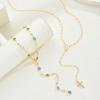 2 Pcs/Set Y-Shape Tassel Chain Multi-layered Necklace for Women Vintage Colorful Crystal Cross Necklaces Daily Wear Jewelry Gift