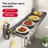 Multifunctional Foldable Suction Kitchen Storage Rack Wall Mount Dish Drying Storage Holder, No Drill Organizer for Plates