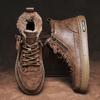 Men's Casual Trendy Shoes Warm Shoes Men's Winter Warm Ankle Boots Men's Fleece High-top Cotton Shoes Male Leather Shoes