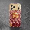 Pink diamond golden rose phone case for funda iphone for iphone 17 pro max cover glass for iPhone 17 16 15 14 13 12pm Pro Plus