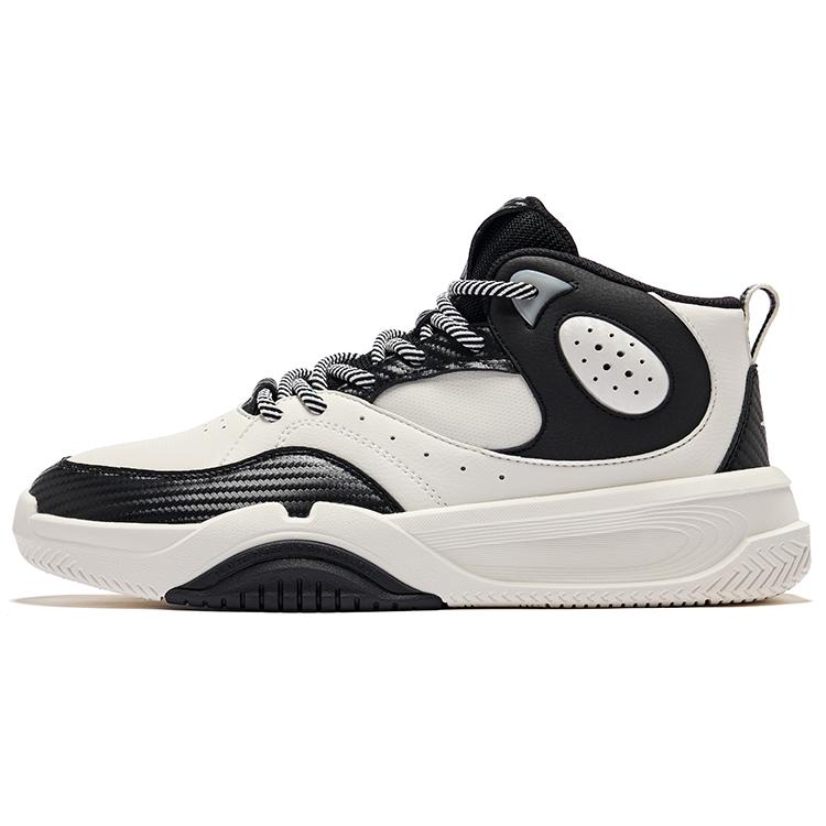 Erke Qingtian 2.0 Retro Comfortable Slip-Resistant Lightweight High-Top Sneakers Men sneakers Micro-Crystal-White True-Black 51124401223-003