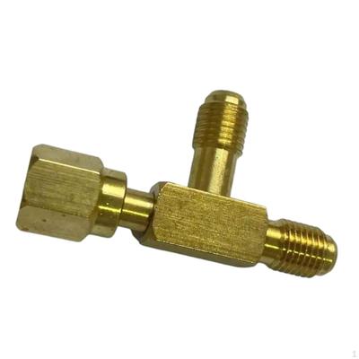 1/4'' Ventilové jádro T-kusový adaptér Rychlospojka Přístupový konektor klimatizačního systému Mosazné T