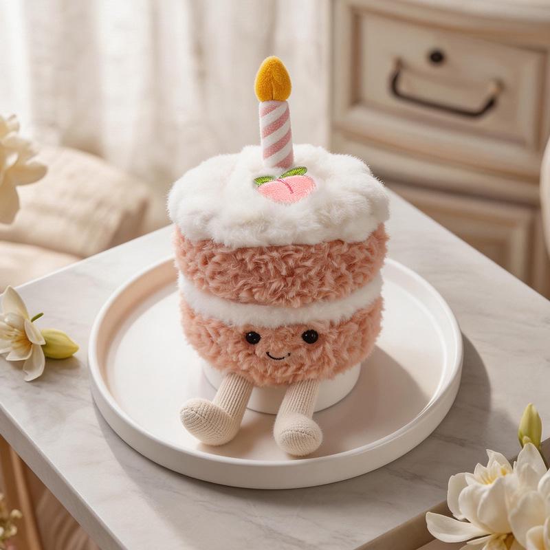 Birthday Cake Plush Toys: Strawberry Cake Figurine Dolls - Cute Holiday Gift for Girlfriend