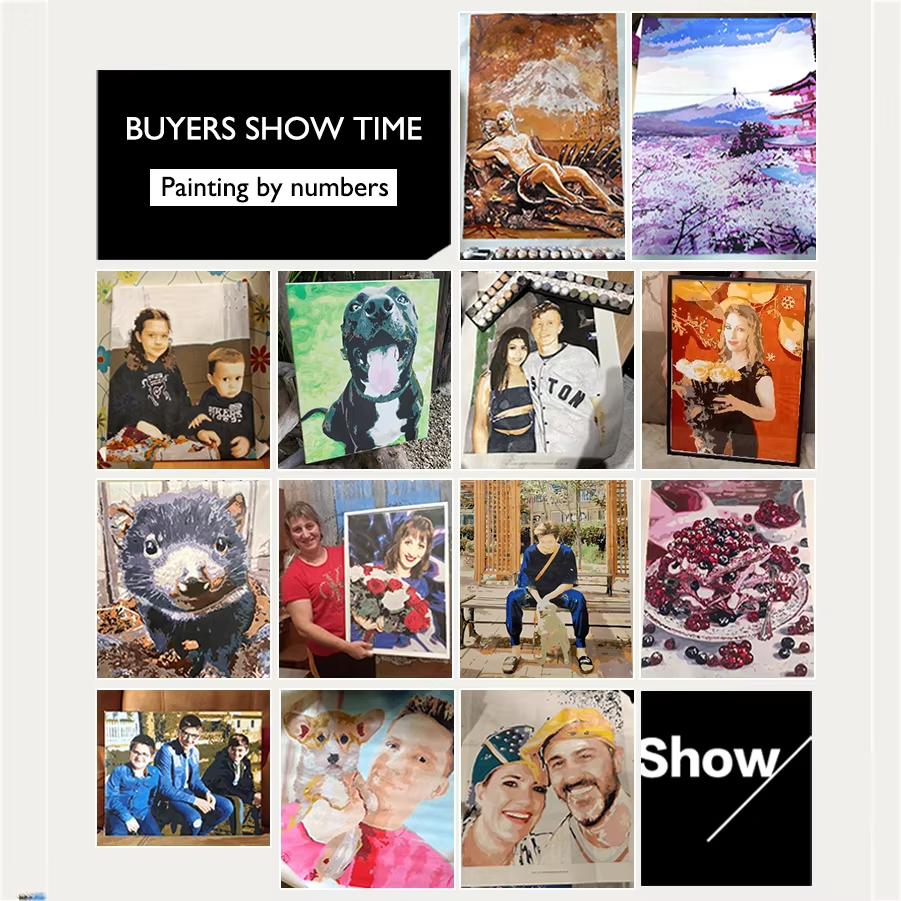 Paint By Numbers 24 Colors Photo Custom DIY Oil Painting By Number Picture Canvas Portrait Family gift