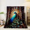 Stunning Peacock Pattern Blanket bedroom Blanket for Livingroom Couch lunch break Soft throw for Friend's festival Gift