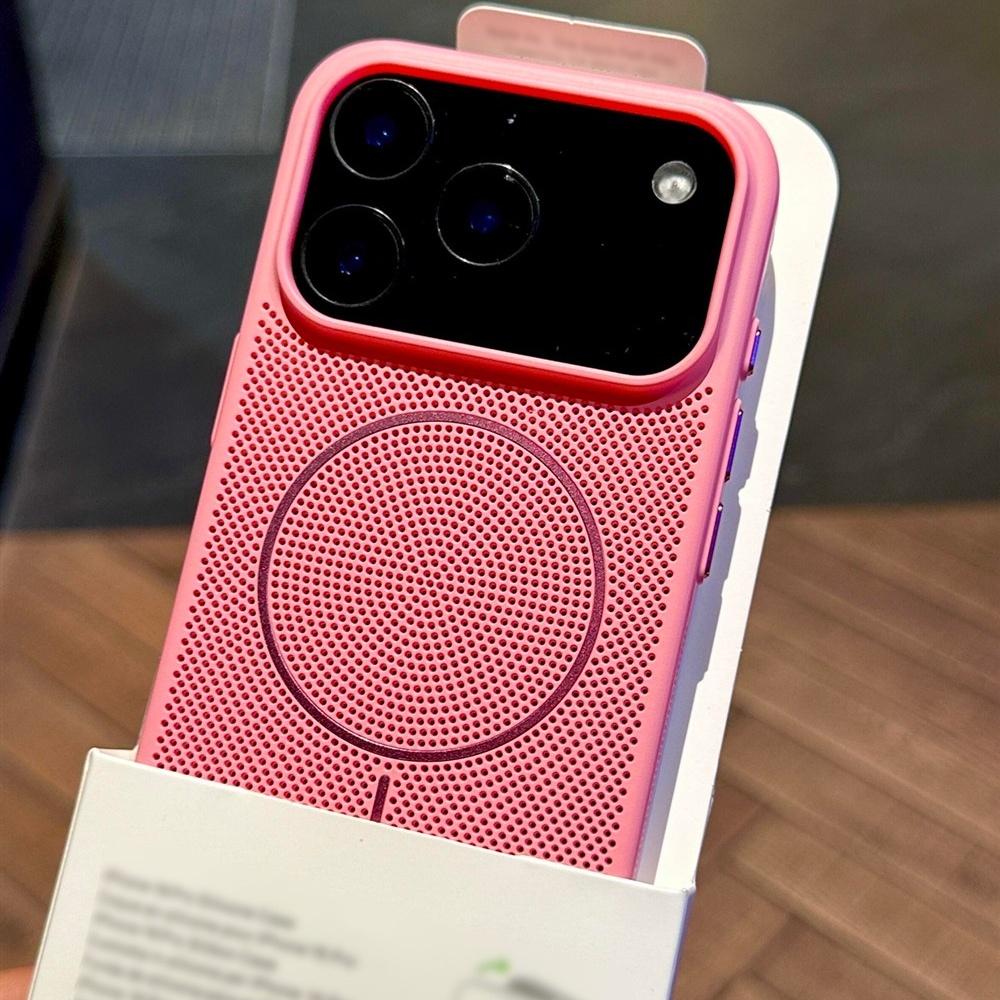 Mesh Heat Dissipation For Magsafe Phone Case For iPhone 17 Air 16 15 14 13 12 Plus Pro Max 17ProMax 17Pro Magnetic Charge Cover