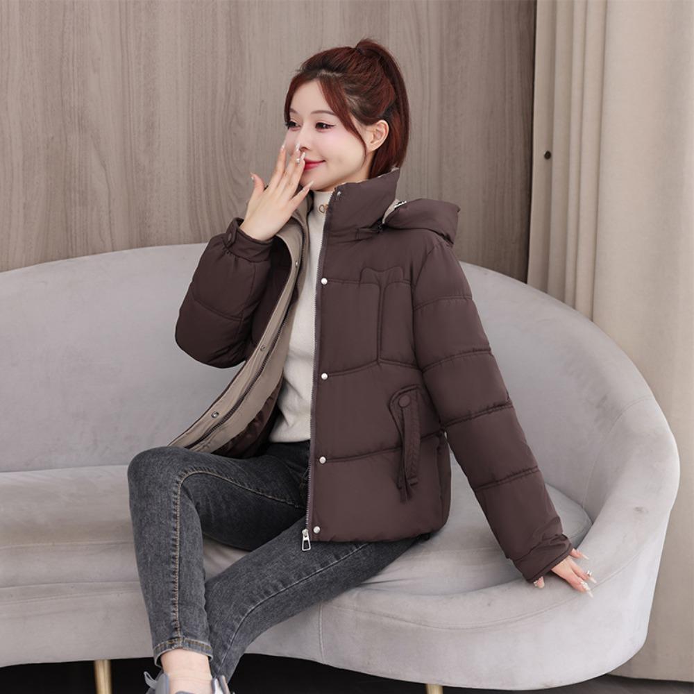 Solid color thickened down cotton clothes short fashion coat new winter 2025 cotton clothes loose small coat