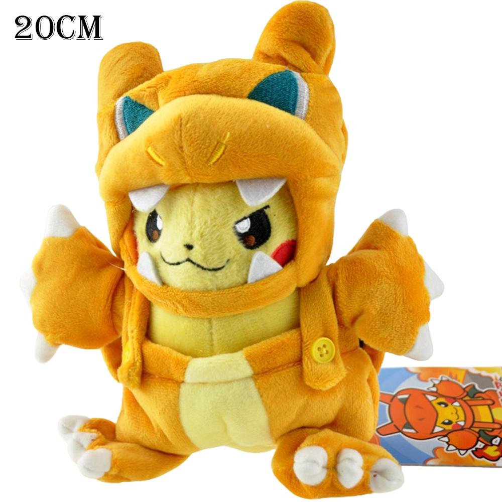 Pikachu Cosplay Cos Eevee Plush Toys Pikachu Peluche Garchomp Tyranitar Lucario Rayquaza Morpeko Gengar Plushies Stuffed Doll