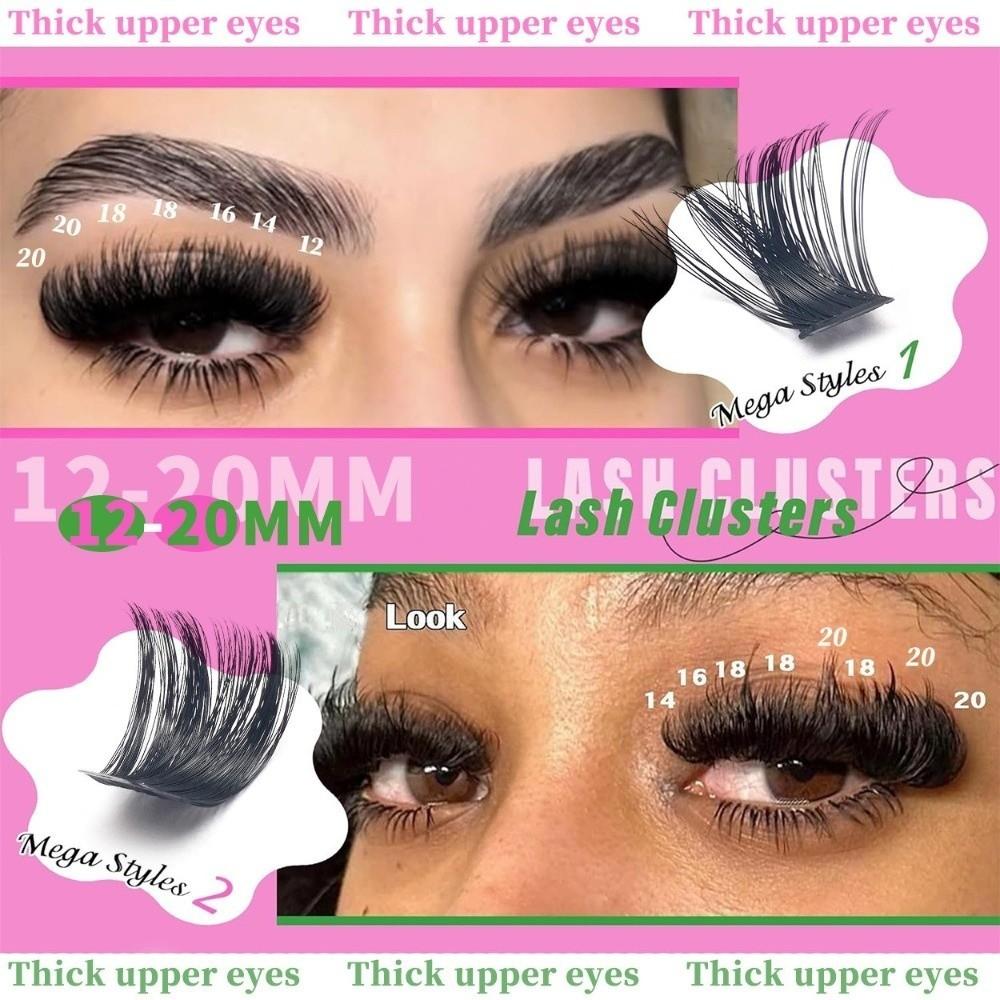 100D+200D Density False Eyelashes High Simulation Fluffy Eyelash Extension for Women