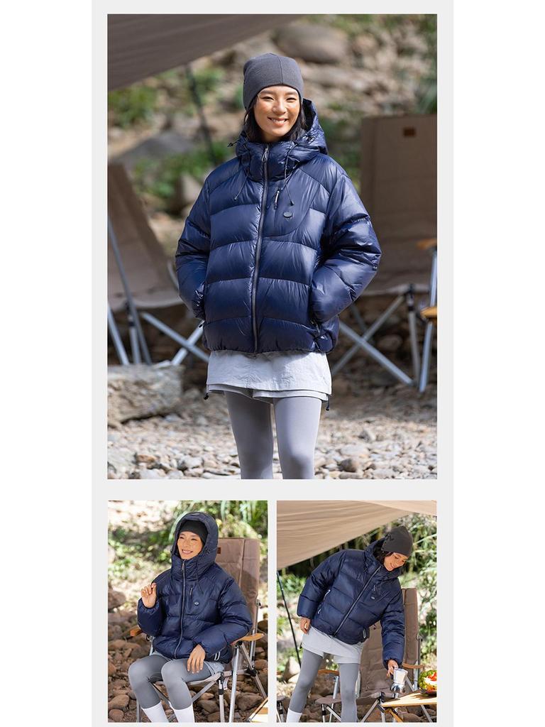 Men's Trendy Windproof Packable 90% Down Feather Puffer Jacket with Velcro Closure