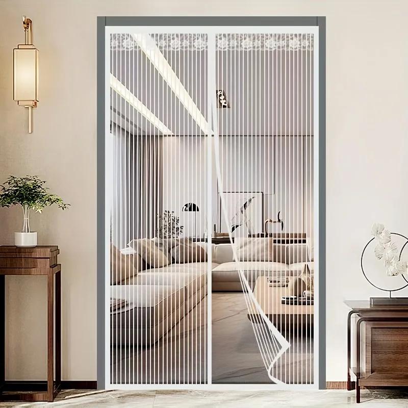 

Magnetic Mosquito Door Curtain - Strong Magnet Design,Easy Install & Clean Breathable Polyester Mesh for Home Bedroom Kitchen 70x210cm