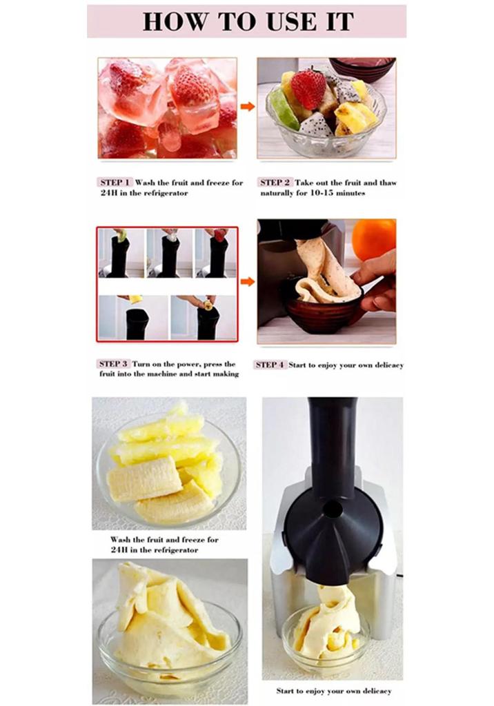 Macchina per Gelato e Frullati Elettrica - Macchina per Ghiaccioli e Dessert Fatti in Casa
