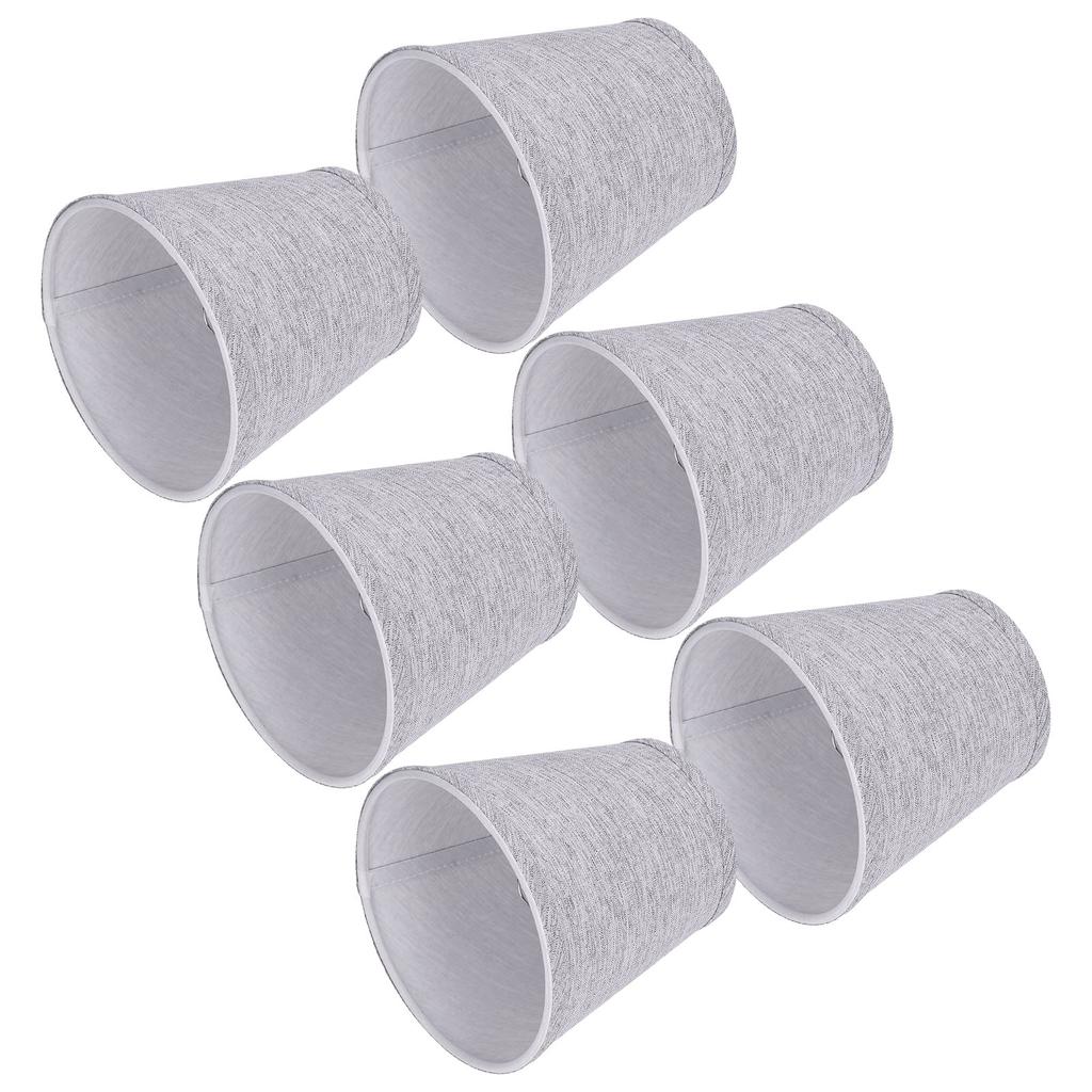 6 SZT. Abażur Materiałowy Srebrnoszary E14 Abażur Lampa Stołowa Lampa Sufitowa Abażur do Hotelu Salonu