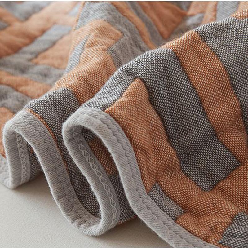 WOSTAR Summer 6 Layer Pure Cotton Muslin Towel Quilt Thin Throw Blanket Cool Bedspread Air-conditioning Cozy Comforter 150x200cm