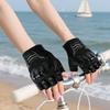 Outdoor Motorcycle Biker Anti-fall Half Finger Gloves Breathable Padded Motorcycle Mitten Anti-Slip Grip For Biking Hiking