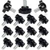 MroMax 15Pcs 1/4"-20 X 1/2" Threaded Knurled Thumb Nuts, Black Plastic Knobs Clamping Screws, Grip Knob Screw for Replacing Umbrella Base