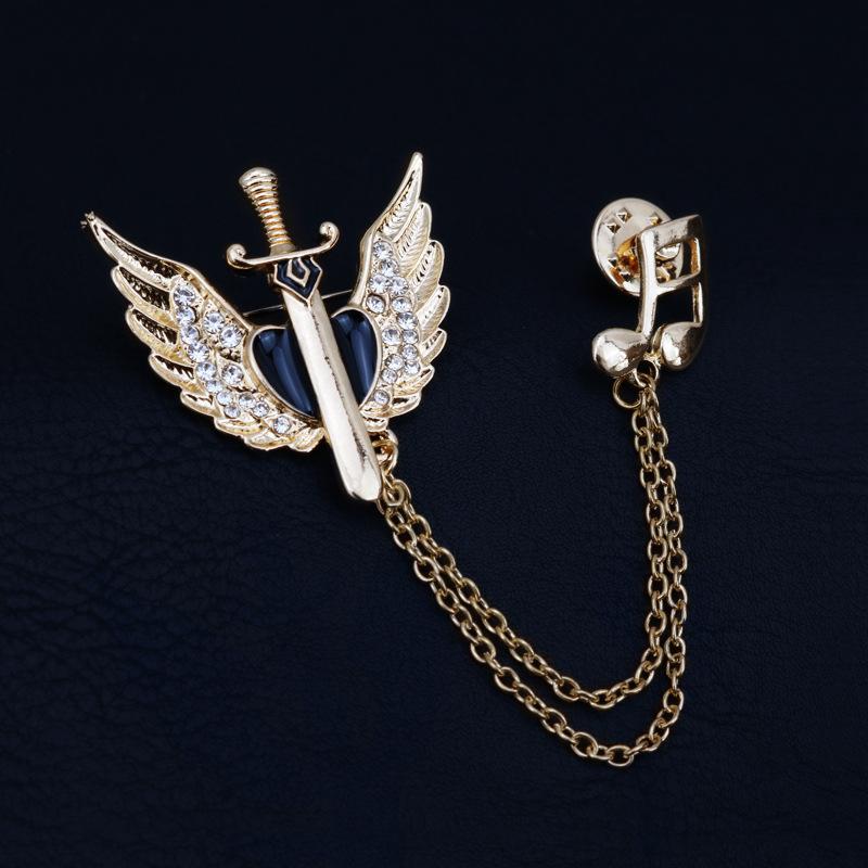 Angel Brooch Chain Accessories Men'S Women'S Suit Suit Shirt Temperament Collar Pin Collar Buckle Brooch Pin Accessories