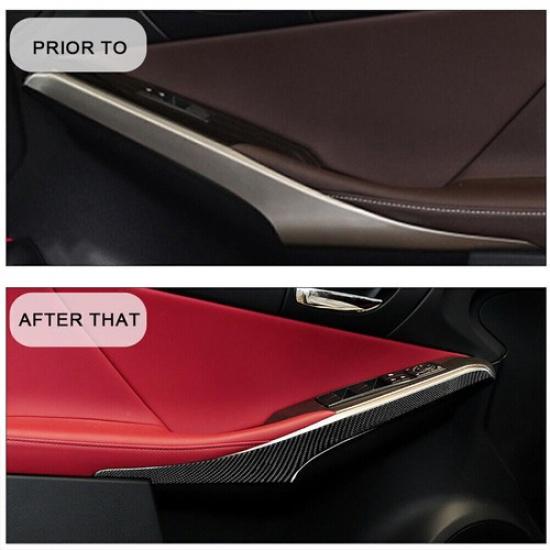 Carbon Fiber Interior Gear Shift Panel Side Trim For Lexus IS250 IS350 2014-18