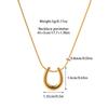 New Ins Style Personalized Horseshoe Pendant Stainless Steel Necklace Women'S All-Match High-Grade U-Shaped Necklace
