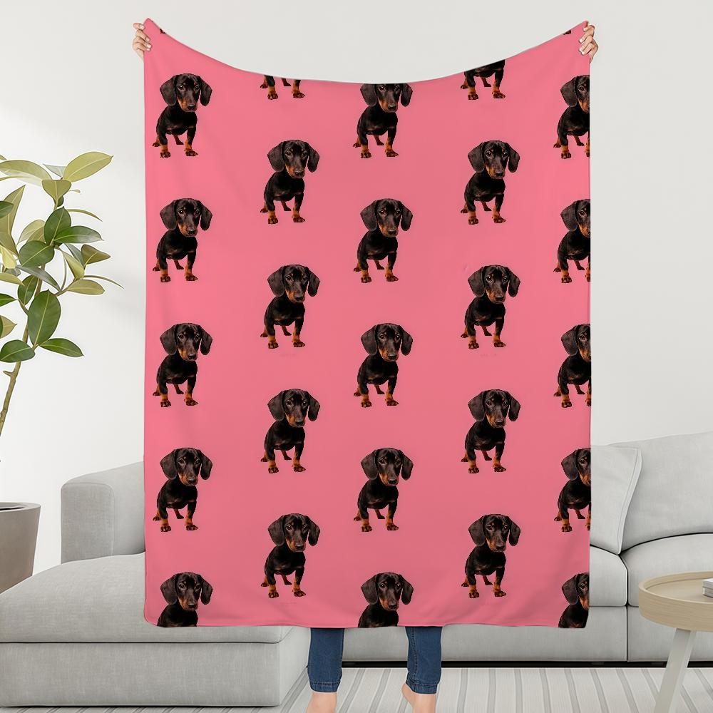 Dachshund Cartoon Blanket Throw Super Cosy Plush Living Room Sofa Couch Childish Birthday Gifts