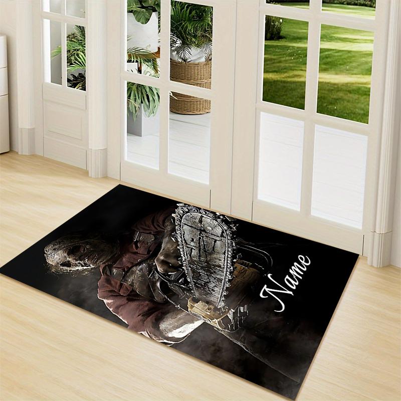 Custom Name Knife Dark Carpet Rug Customizable Soft Washable Anti-Slip Home Living Room Sofa Mats Personalized Rug. 0909105