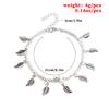 Fashion simple trend alloy women's handmade double-layer round bead leaf anklet