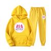 New European and American sweater sweatpants two-piece set loose casual hooded sweater set printed drawstring sweater