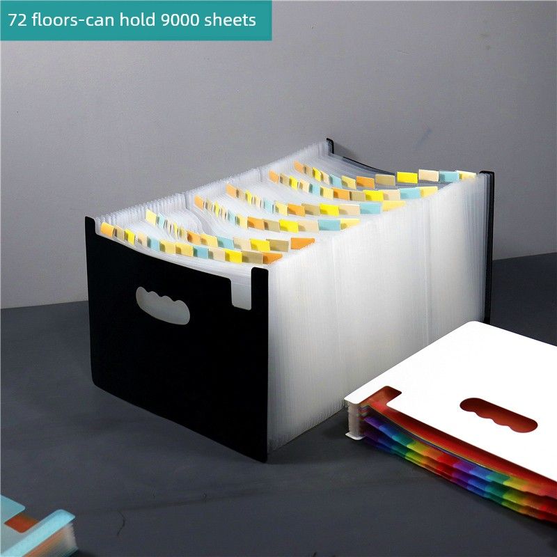 Large Capacity File Holder A4 Multi-Layer Folder Insert Buggy Bag File Storage Category Folder Student Test Paper Clip