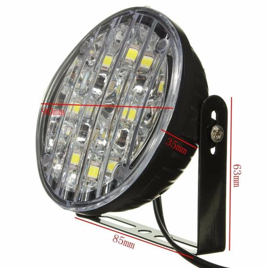 2Pcs 12V 18LED Fog Lamp Car Vehicle Driving Round DRL Daytime Running Light