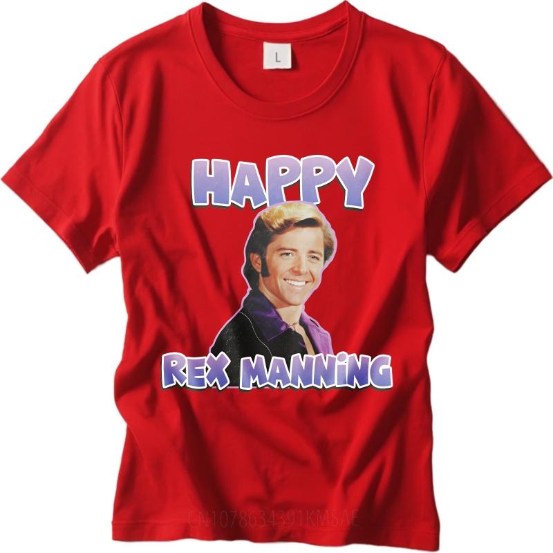 Black Summer For Him Tshirt Happy Rex Manning Portrait Design Short Sleeve Solid Color Round Neck Tshirt Male Workout Tshirt