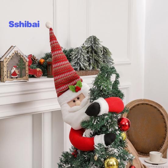 Weihnachtsbaumspitze mit Cartoon-Motiv, langer Arm, Weihnachtsmann, Schneemann, wiederverwendbar, Urlaubsdekoration, Weihnachtsbaumdekoration, Partyzubehör