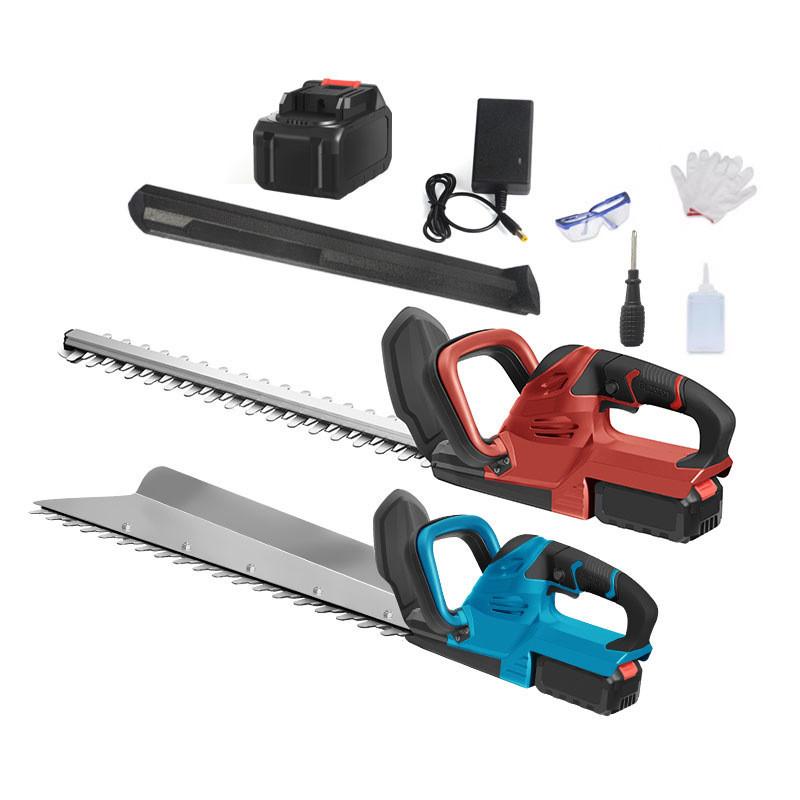 Household Rechargeable Handheld Grass Trimmer Garden Pruning Power Tool Blue/Red Portable Brushless Electric Hedge Trimmer