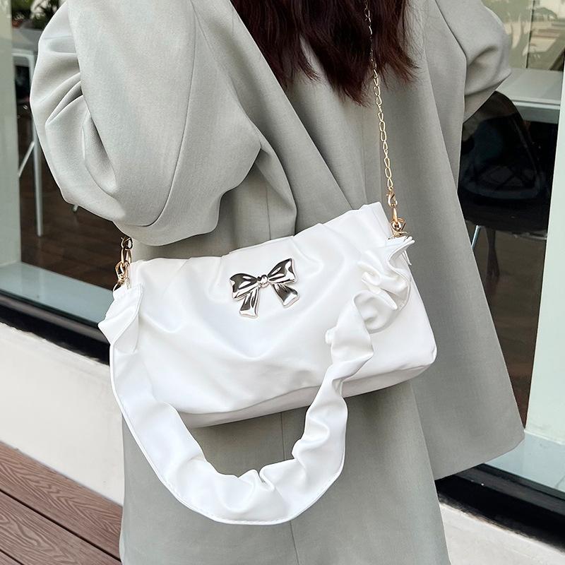 Popular Niche Bags for Women New Trendy Fashion Crossbody Bags for Women Ins One-shoulder Pleated Chain Bags for Women