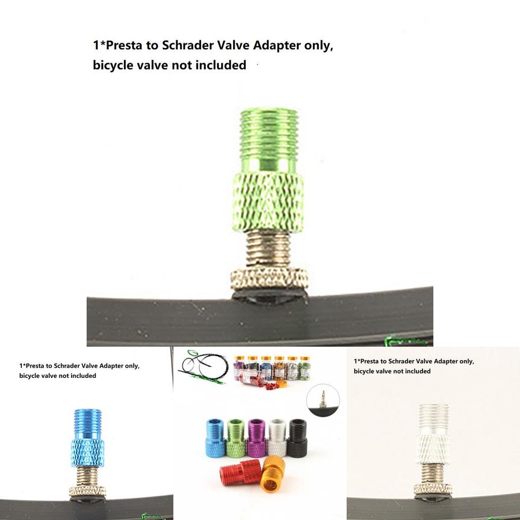 High Quality Aluminum Alloy Presta To Schrader Valve Adapter Converter For Bicycle Tire Tubes