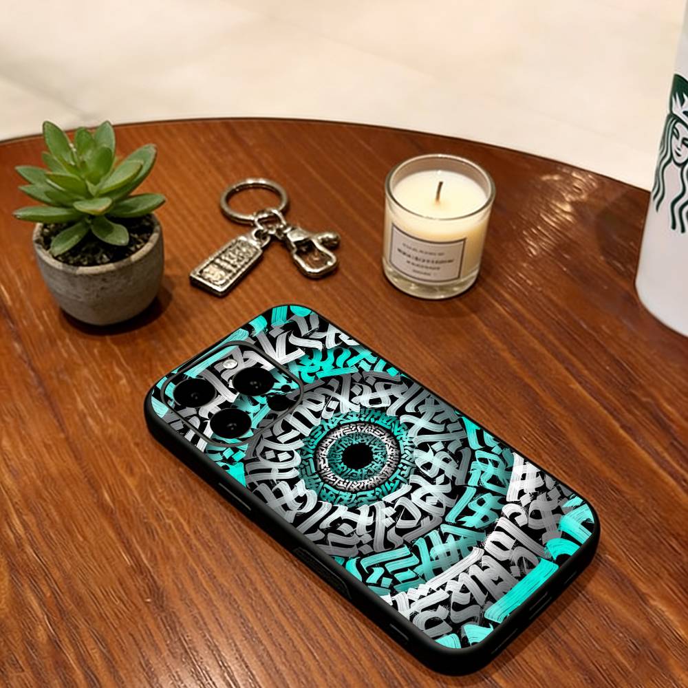 Lampas Art Graffiti Phone Case Soft Silicone black For IPhone 17 16 15 14 13 12 11 X XR Plus Pro Max Plus