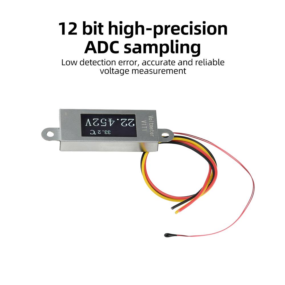 1.77 Inch Oled Digital Display Voltmeter For Car Motorcycle Volt Gauge Panel Meter 1-11v Temperature 1-99 C 11bit Adc