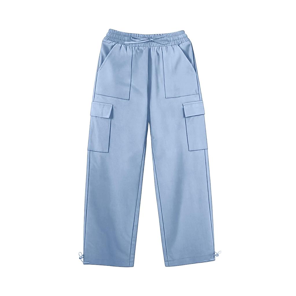 Women's High Waist Drawstring Wide Leg Pants Casual Trousers