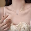 Korean Sweet Bowknot Titanium Steel High-End Clavicle Necklace for Women