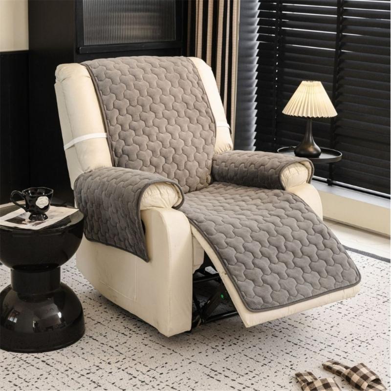 Flanell Sofabezug Polster Weich Warm Sessel Stuhl Couch Abdeckung mit Seitentaschen Für Winterkomfort Universelle Größe