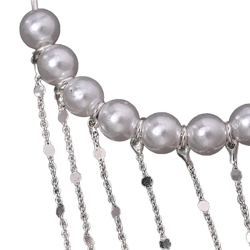 Pearl Ring Earrings Personalized Exaggerated Fringed Earrings Accessories Women's Earrings