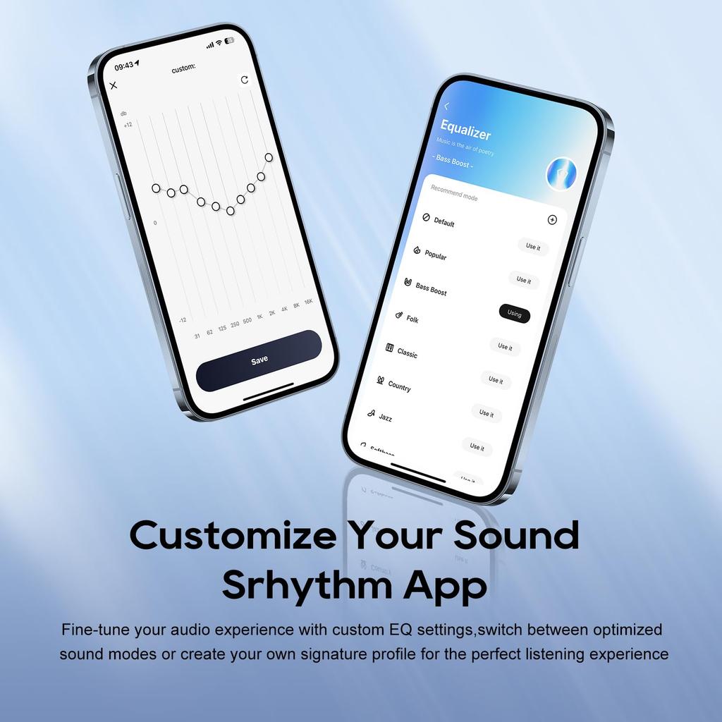 Srhythm NC35 Wireless Bluetooth Hybrid Noise Cancelling Headphones with and AUX Wired 140 Hours of Continuous ENC Ambient Sound Spatial and App