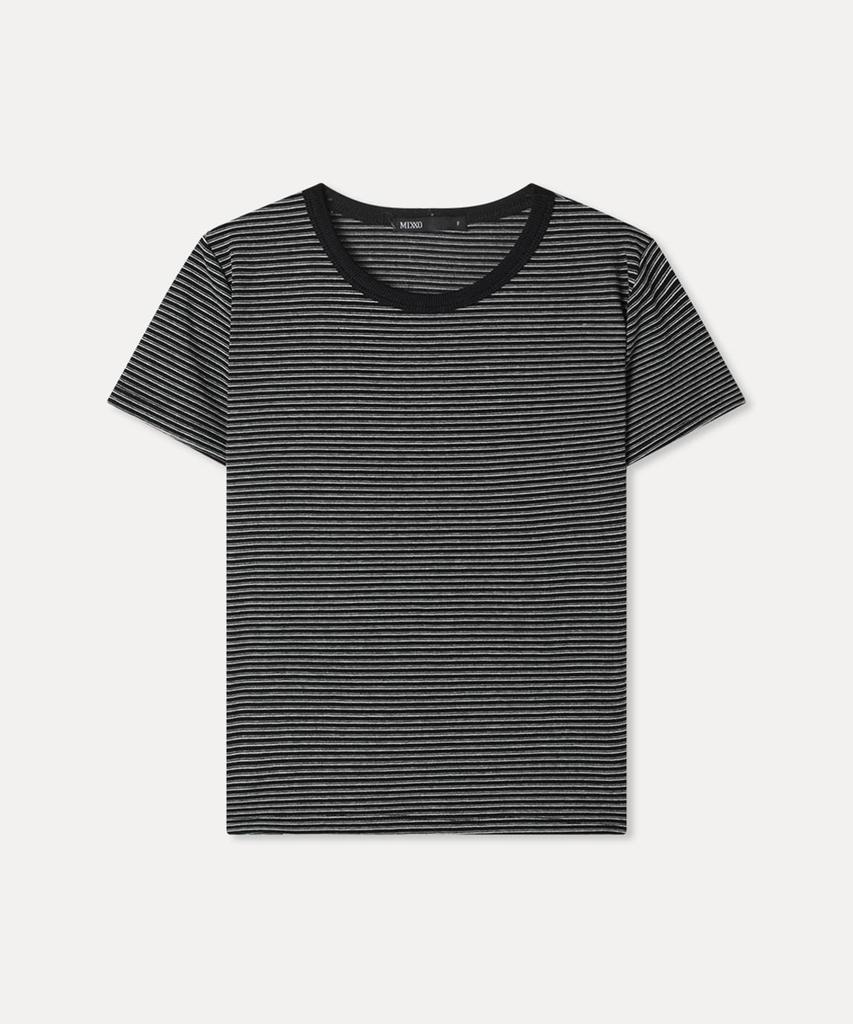 MIXXO Striped Short Sleeve T-Shirt_Miwhwg709S