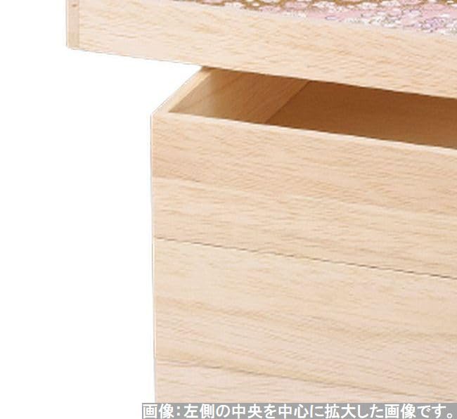 Outdoor Lunch Box Made in Fukuwa Paper with Fukuzakura x x J-kitchens (Lunch Box) Japan, 3-Tier Wooden, 6.5-inch, Design, 20.2cm 20.2cm 19.0cm