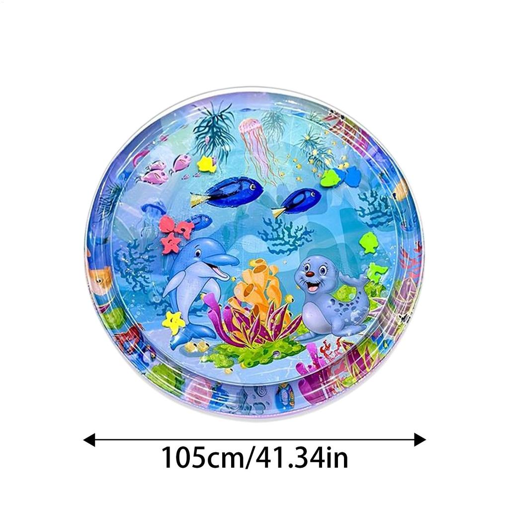 Water Play Mat For Cats Cat Water Pad With Inflatable Pump Pet Cooling Cushion Thickened Baby Crawling Pad For Floor Boredom